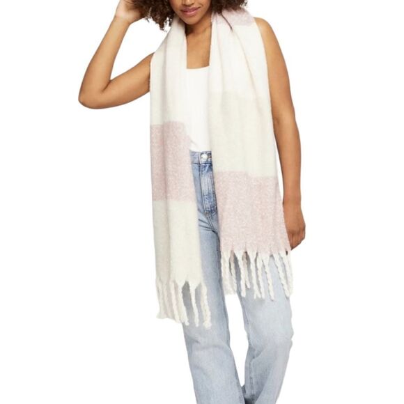 NWT Gentle Fawn Pink Tan Beige Huntington Scarf with Fringe - Picture 1 of 7